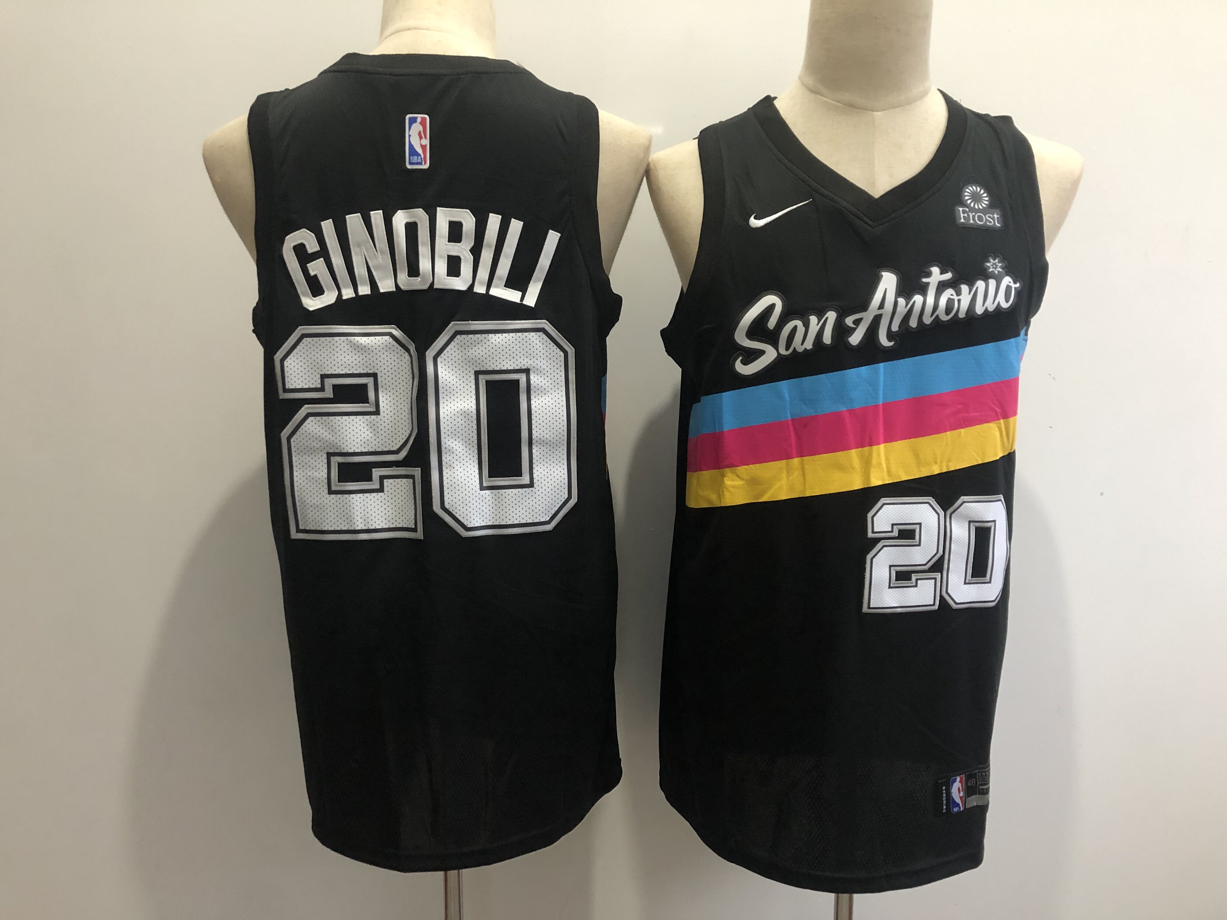 Cheap Men San Antonio Spurs 20 Ginobili Black Nike City Edition NBA Jerseys